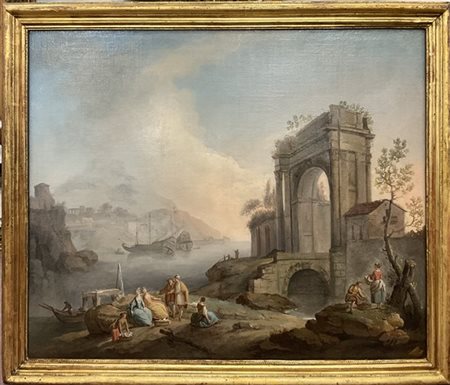 Scuola veneta della fine del secolo XVIII, inizio secolo XIX 

"Veduta di baia