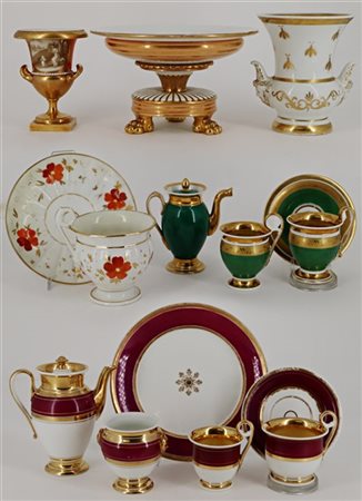 Manifatture del secolo XIX. Lotto composto da alcune parti di servizio e oggett