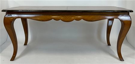 Faber Mobili. Tavolo allungabile in legni vari con gambe mosse (cm 195x81x98) c