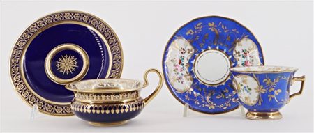 Manifattura di Sèvres, secolo XIX. Lotto composto da una tazza con piattino dec