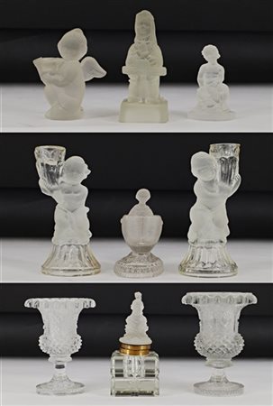 Manifatture diverse, secoli XIX-XX. Lotto composto da diversi oggetti in vetro