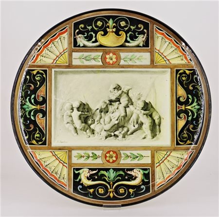 Andrea Marchisio - Manifattura G. Besio, Mondovì, secolo XIX. Grande piatto in t