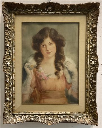 Scuola inglese della fine del secolo XIX

"Ritratto femminile" 
acquerello su c