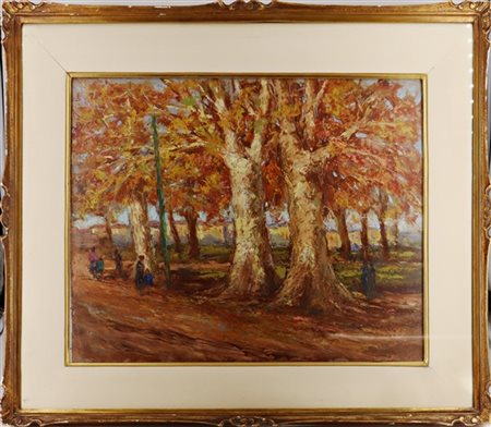 Ignoto del XX secolo

"Paesaggio autunnale" 
olio su masonite (cm 40x50)
Reca f