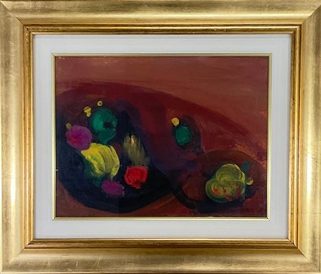 Attilio Alfieri "Natura morta" 1980, olio su tela (cm 30x40), firmato, datato e