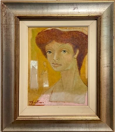 Gian Giacomo Dal Forno "Magda" tecnica mista su tela (cm 40x30) firmato in basso