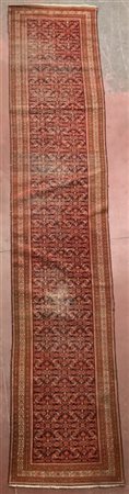 Tappeto passatoia Ferahkan, Persia, secolo XIX (cm 520x97) (difetti e rapature)