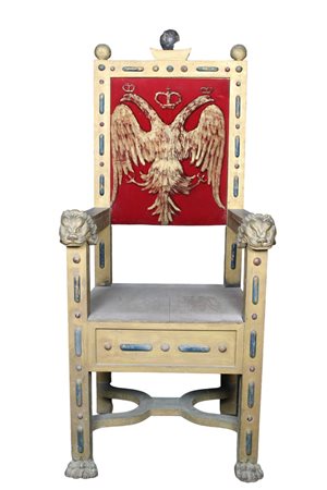 TRONO DA SCENOGRAFIA TEATRALE DI GUSTO RINASCIMENTALE