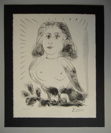 PABLO PICASSO (1881-1973) Litografia Titolo -Dora Maar Anno 1957- CM50X40...