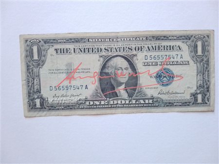 ANDY WARHOL (1928-1987) 1 Dollaro Presidente Washington Intervento su...