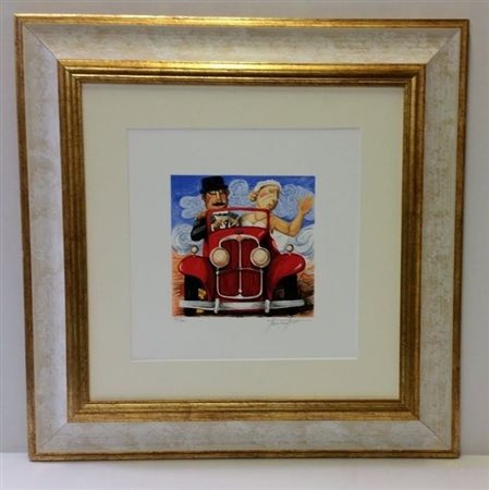 PINO PROCOPIO (1954) Serigrafia Materica a 16 Colori CM 35X25 Titolo -Sposi...