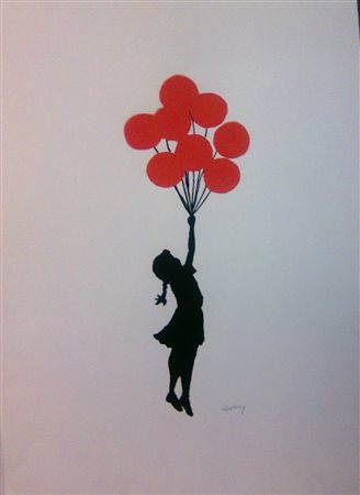 BANSKY (BRISTOL 1974) Litografia Originale CM 70X50 -Goodbye Little Girl-...