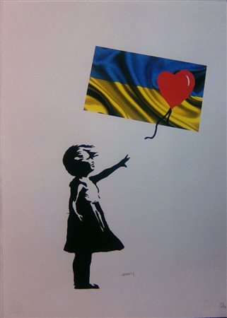 BANSKY (BRISTOL 1974) Litografia Originale CM 70X50 -Little Girl with the...