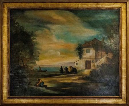 Paesaggio, scuola italiana del XIX secolo