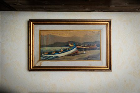 Veduta di due imbarcazioni
Pittore italiano del XX secolo