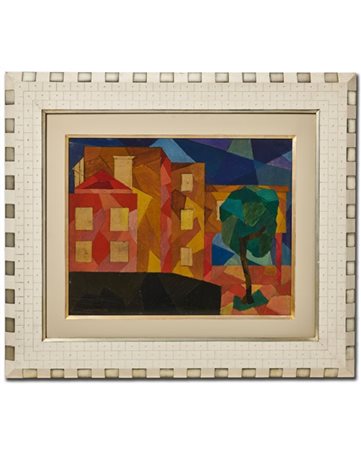 Enrico Prampolini "Paesaggio dinamico" 1917
olio su tavola
cm 40x50
Firmato in b