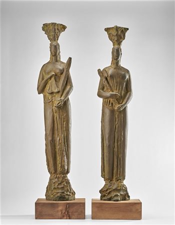 Arturo Martini "La Giustizia" e "La Fede" 1934-35
bronzo
cm 95,5x20x12,7;
cm 96x