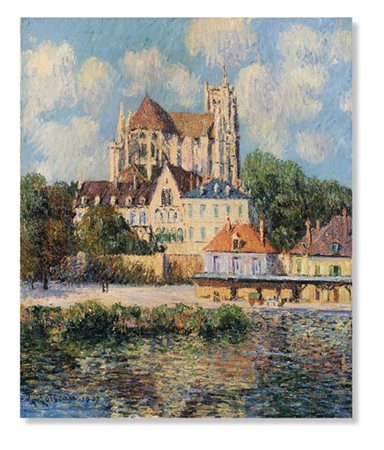 Gustave Loiseau "La Cathédrale d'Auxerre" 1907olio su telacm 65,5x54,8Firmato e datato