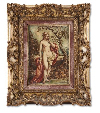 Giorgio De Chirico "Bagnante" fine anni '40
olio su cartone telato
cm 34,5x24,4