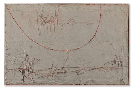 Achille Perilli "Segni di diario" 1959
tecnica mista su tela
cm 65x100
Firmato e