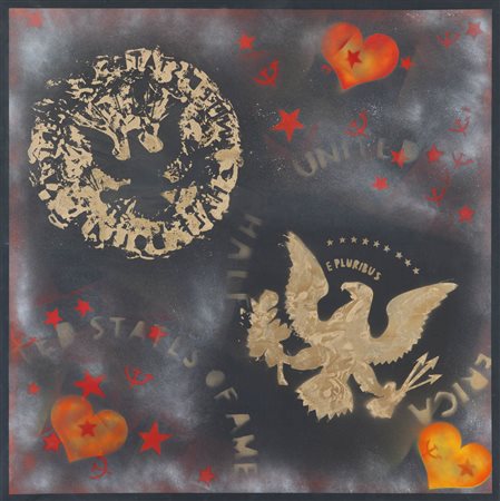 Franco Angeli (Rom/Roma 1935 - 1988) Half Dollar, 1988; Acrilico su tela, 149 x 149...