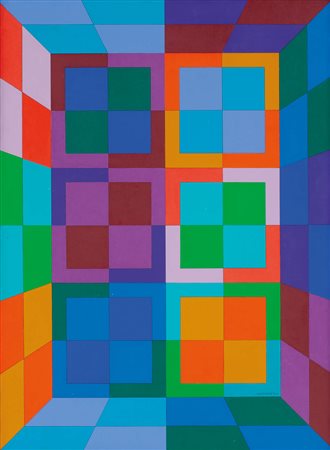 Victor Vasarely (Pécs 1906 - Paris/Parigi 1997) Kapolina 2 n. 2600, 1973;Olio...