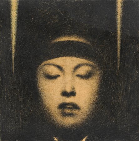 Omar Galliani (1954) Nuovi Santi;Grafite su tavola, 20 x 20 cm, al retro...