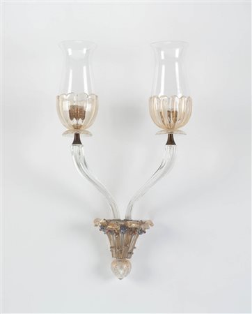 Seguso Vetri d’arte Murano Applique a due luci Hotel Bristol Merano,...