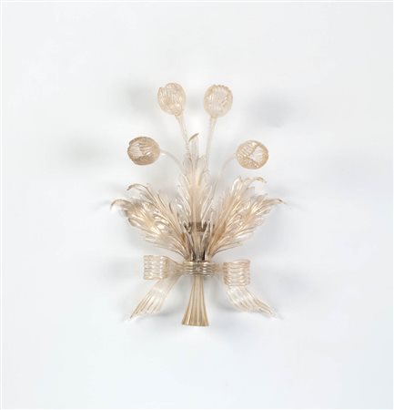 Seguso Vetri d’arte Murano Zweiflammige Wandleuchte Hotel Bristol Meran,...