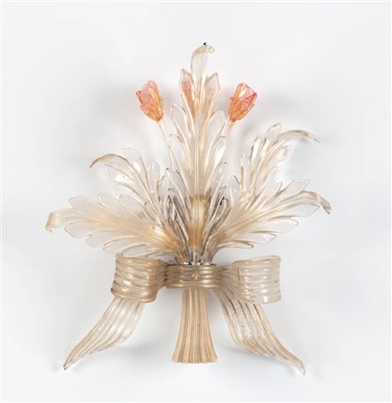 Seguso Vetri d’arte Murano Applique a due luci Hotel Bristol Merano,...