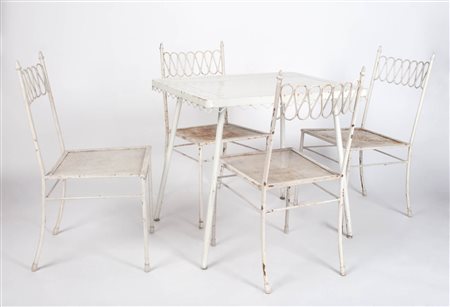 Italienische Manufaktur/Manifattura italiana Tavolo con 4 sedie Hotel Bristol...
