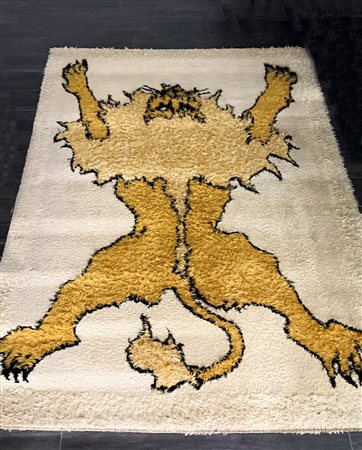 Roberto Gabetti & Aimaro Isola Tappeto modello "Tapileo", 1970;Lana annodata...