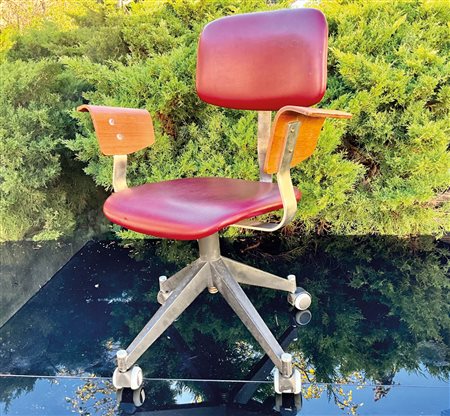 Anonym/anonimo Sedia per uffici, tardi anni '30;Metallo, braccioli in legno,...