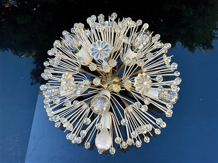 Emil Stejnar Applique "Kristall-Blume", anni ‘50;ottone e cristallo, diam....