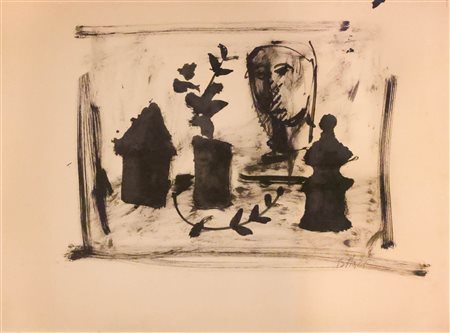 Piero Bolla, Oggetti, 1965, china su carta