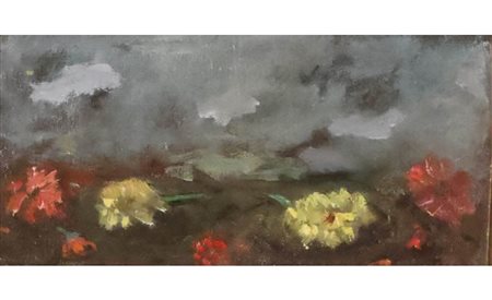 Fernando Troso, Fiori, 1950; olio su tavola