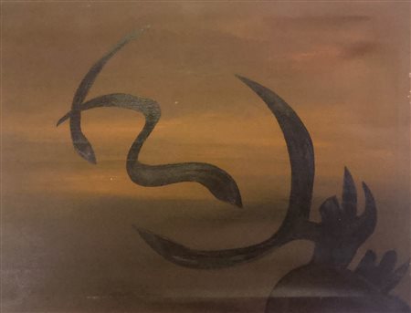 Guido Seborga, Segno idrografico,1972; olio e acrilico su tela