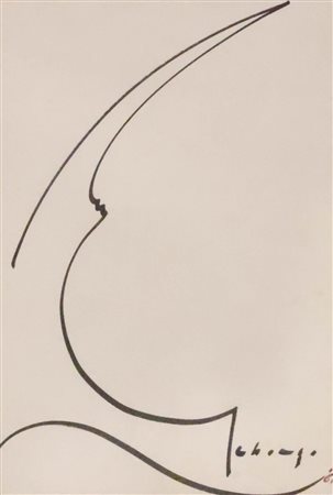 Guido Seborga, Gest idrografico,1961; disegno a pennarello su carta 