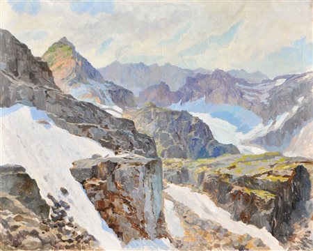 John Quincy Adams (Wien/Vienna 1874 - 1933) Paesaggio montano in Austria;Olio...