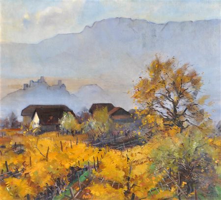 Rolf Regele (Bozen/Bolzano 1899 - 1987) Maso verso Castel Firmiano, 1925;Olio...