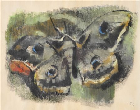 Werner Scholz (Berlin/Berlino 1898 - Schwaz) Farfalla, 1952;Pastello, 44 x 56...