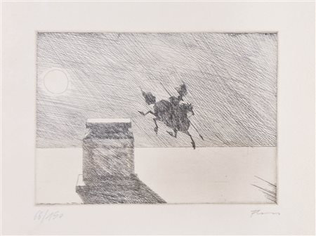 Paul Flora (Glurns/Glorenza 1922 - Innsbruck 2003) Statua equestre in...