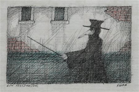 Paul Flora (Glurns/Glorenza 1922 - Innsbruck 2003) Un medico della peste,...