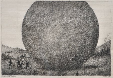 Paul Flora (Glurns/Glorenza 1922 - Innsbruck 2003) La grande sfera,...