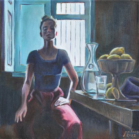 Philipp Christoph Haas (Innsbruck 1970) Motivo romano, 2022;Acilico su tela,...