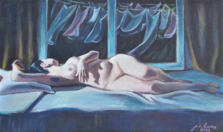 Philipp Christoph Haas (Innsbruck 1970) Nocturne, 2023;Acrilico su tela, 30 x...