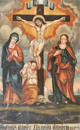 Tirol,/Tirolo 1759 Cristo sulla croce tra Maria, Maria Maddalena e...