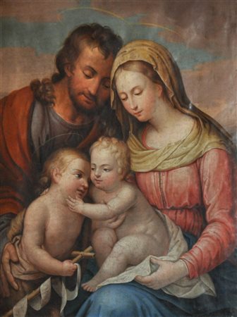Michael Kachler (Bruneck/Brunico 1806 - 1875) Sacra famiglia, 1832;Olio su...