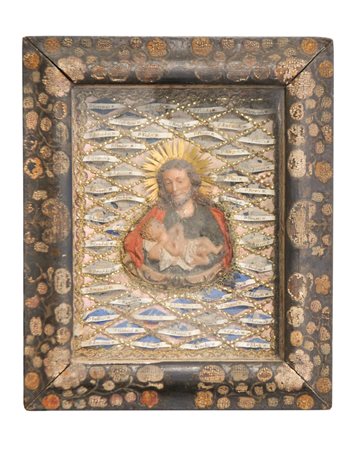 Anonym/Anonimo Produzione monastica Hl. Josef mit Jesuskind, prima met` del...