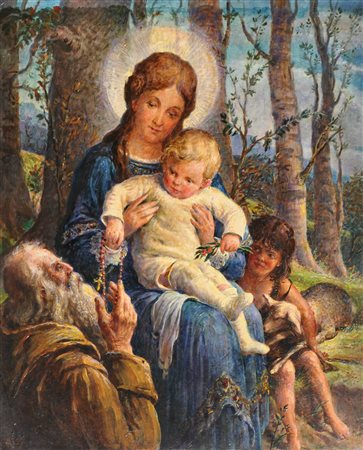 Thomas Riss (Haslach, Stams 1871 - Innsbruck 1959) Madonna del Rosario,...